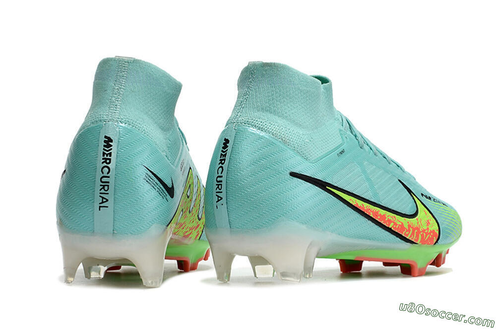 Nike Air Zoom Mercurial Superfly 9 Elite FG Firm Ground Soccer Cleats - Blue/Green/Black 6