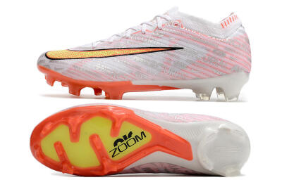 Nike Air Zoom Mercurial Vapor 15 Elite FG Firm Ground Soccer Cleats - White/Orange/Sliver