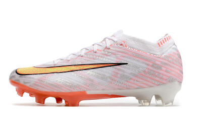 Nike Air Zoom Mercurial Vapor 15 Elite FG Firm Ground Soccer Cleats - White/Orange/Sliver