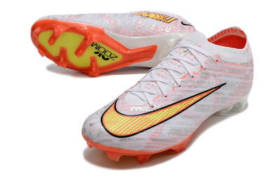 Nike Air Zoom Mercurial Vapor 15 Elite FG Firm Ground Soccer Cleats - White/Orange/Sliver