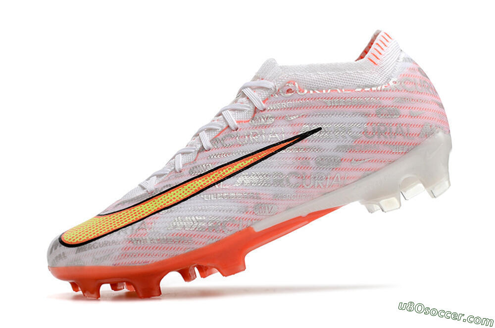 Nike Air Zoom Mercurial Vapor 15 Elite FG Firm Ground Soccer Cleats - White/Orange/Sliver 5