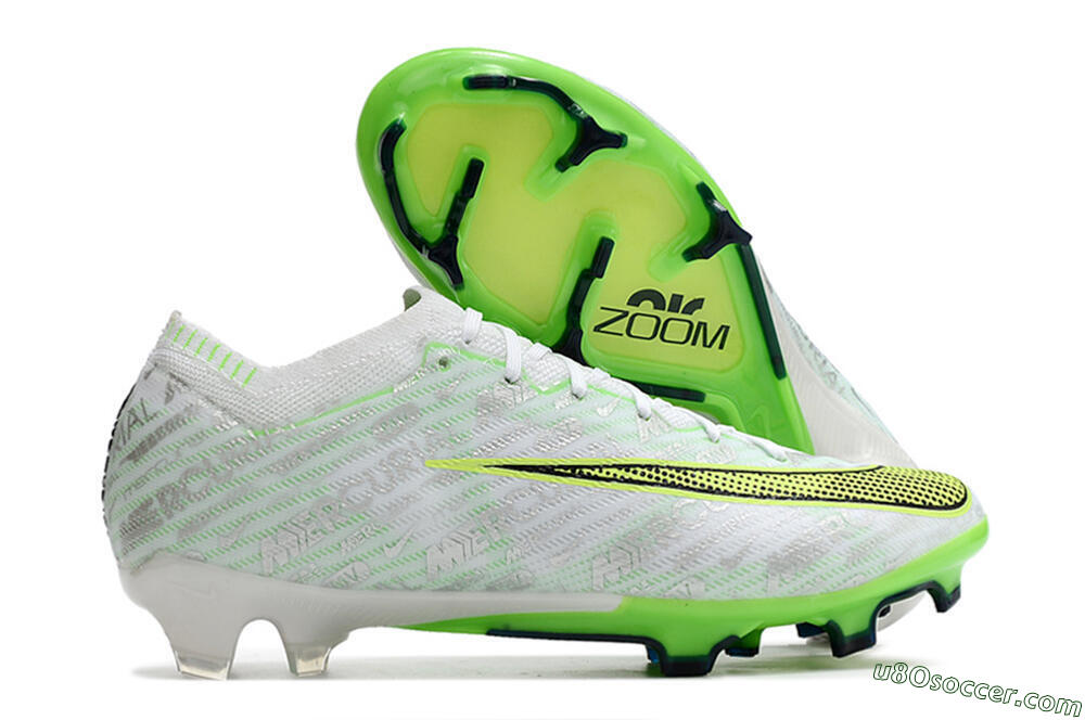 Nike Air Zoom Mercurial Vapor 15 Elite FG Firm Ground Soccer Cleats - White/Green 1