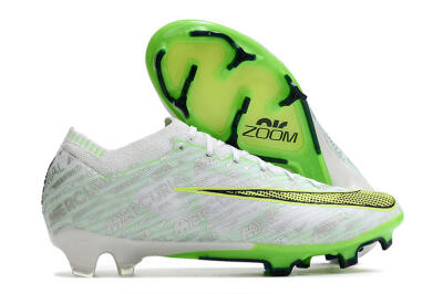 Nike Air Zoom Mercurial Vapor 15 Elite FG Firm Ground Soccer Cleats - White/Green