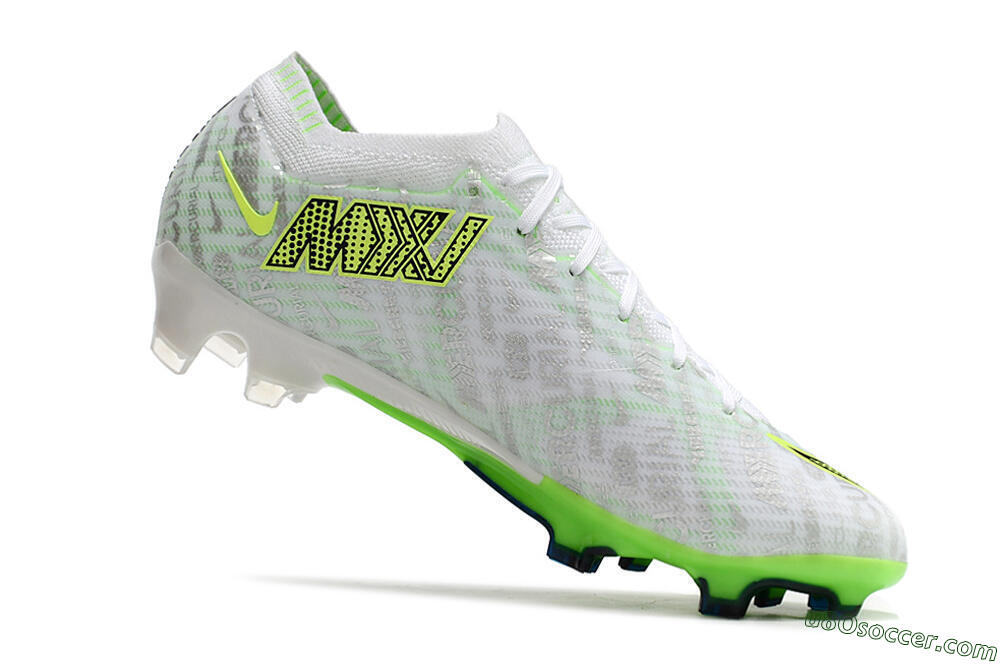 Nike Air Zoom Mercurial Vapor 15 Elite FG Firm Ground Soccer Cleats - White/Green 4