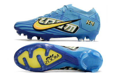 Kylian Mbappe x Nike Air Zoom Mercurial Vapor 15 Elite FG Firm Ground Soccer Cleats - Blue/Yellow/Black