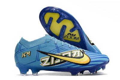 Kylian Mbappe x Nike Air Zoom Mercurial Vapor 15 Elite FG Firm Ground Soccer Cleats - Blue/Yellow/Black