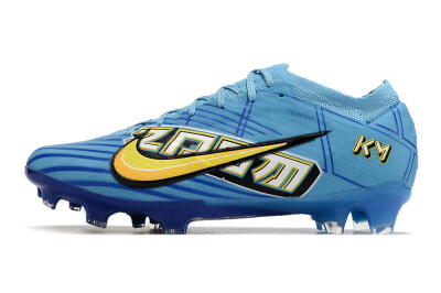 Kylian Mbappe x Nike Air Zoom Mercurial Vapor 15 Elite FG Firm Ground Soccer Cleats - Blue/Yellow/Black
