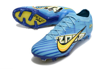 Kylian Mbappe x Nike Air Zoom Mercurial Vapor 15 Elite FG Firm Ground Soccer Cleats - Blue/Yellow/Black