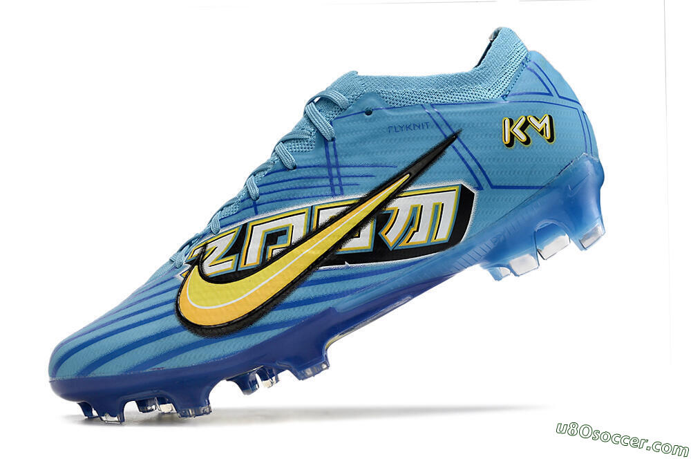 Kylian Mbappe x Nike Air Zoom Mercurial Vapor 15 Elite FG Firm Ground Soccer Cleats - Blue/Yellow/Black 5