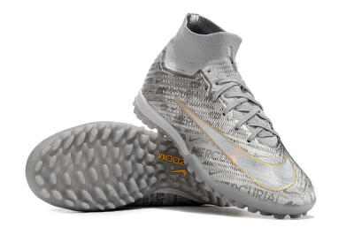 Nike Air Zoom Mercurial Superfly 9 Elite TF Artificial Turf Soccer Shoes - Silver/Gold
