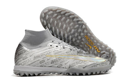 Nike Air Zoom Mercurial Superfly 9 Elite TF Artificial Turf Soccer Shoes - Silver/Gold