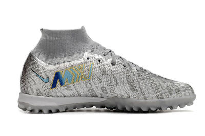 Nike Air Zoom Mercurial Superfly 9 Elite TF Artificial Turf Soccer Shoes - Silver/Gold