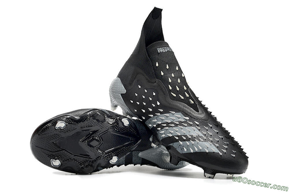 Adidas Predator Freak+ FG Firm Ground Soccer Cleats - Black/Siliver 3