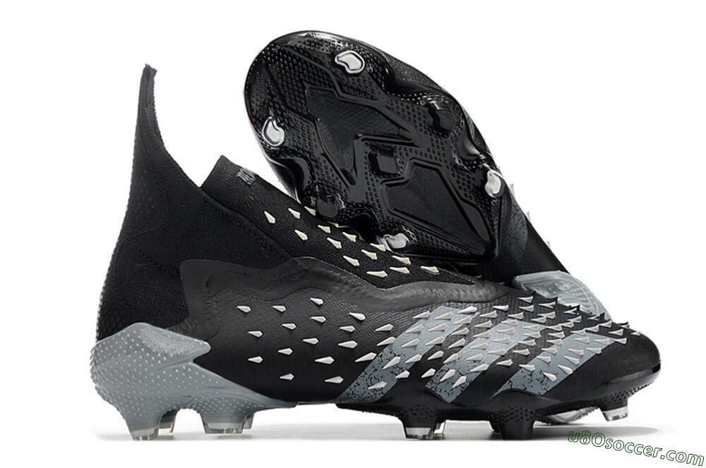 Adidas Predator Freak+ FG Firm Ground Soccer Cleats - Black/Siliver 1
