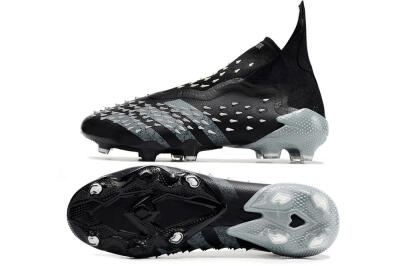 Adidas Predator Freak+ FG Firm Ground Soccer Cleats - Black/Siliver