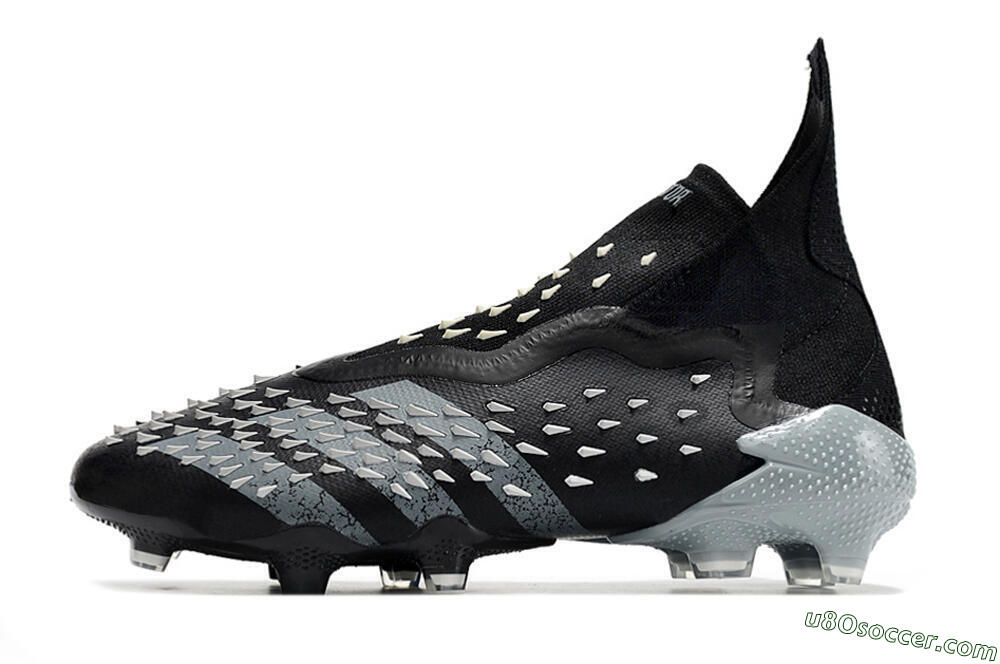 Adidas Predator Freak+ FG Firm Ground Soccer Cleats - Black/Siliver 2