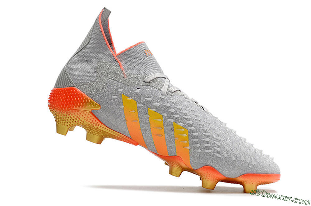 Adidas Predator Freak.1 FG Firm Ground Soccer Cleats - Grey/Orange/Gold 4