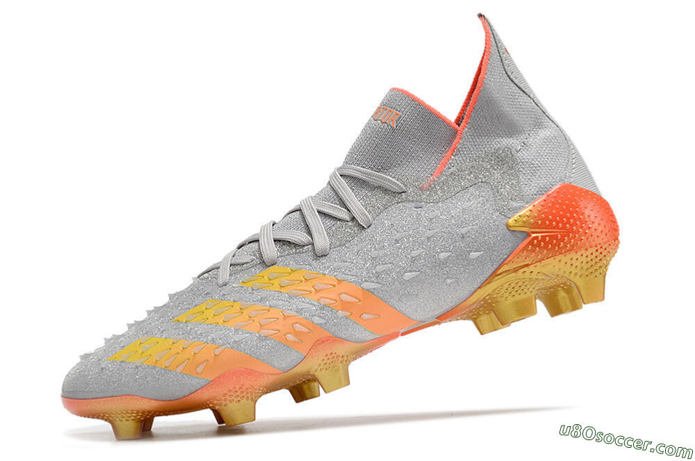Adidas Predator Freak.1 FG Firm Ground Soccer Cleats - Grey/Orange/Gold 5