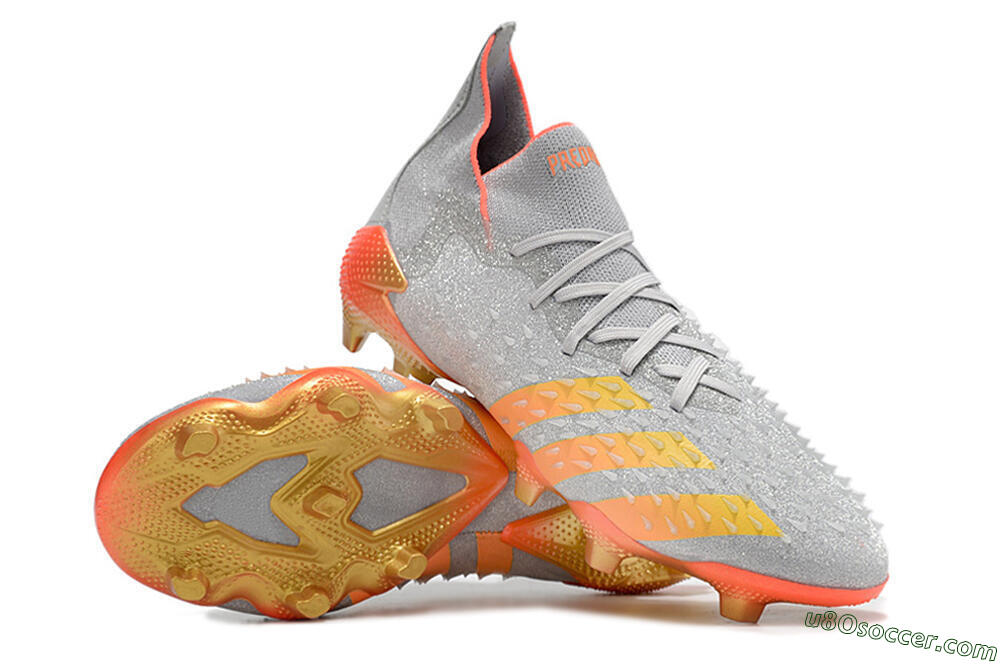 Adidas Predator Freak.1 FG Firm Ground Soccer Cleats - Grey/Orange/Gold 3