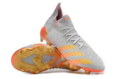 Adidas Predator Freak.1 FG Firm Ground Soccer Cleats - Grey/Orange/Gold
