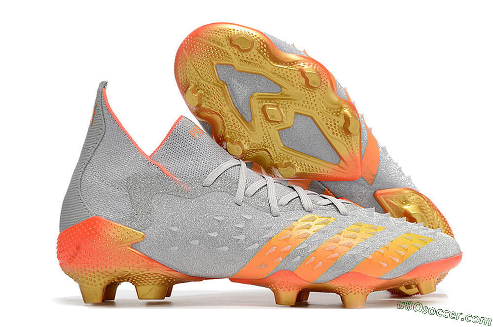 Adidas Predator Freak.1 FG Firm Ground Soccer Cleats - Grey/Orange/Gold 1