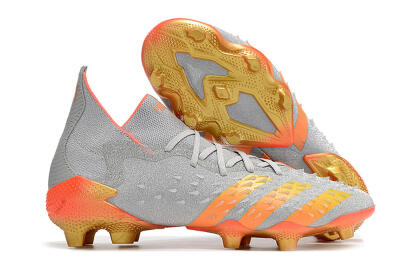 Adidas Predator Freak.1 FG Firm Ground Soccer Cleats - Grey/Orange/Gold