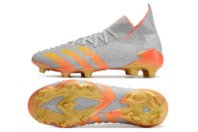 Adidas Predator Freak.1 FG Firm Ground Soccer Cleats - Grey/Orange/Gold