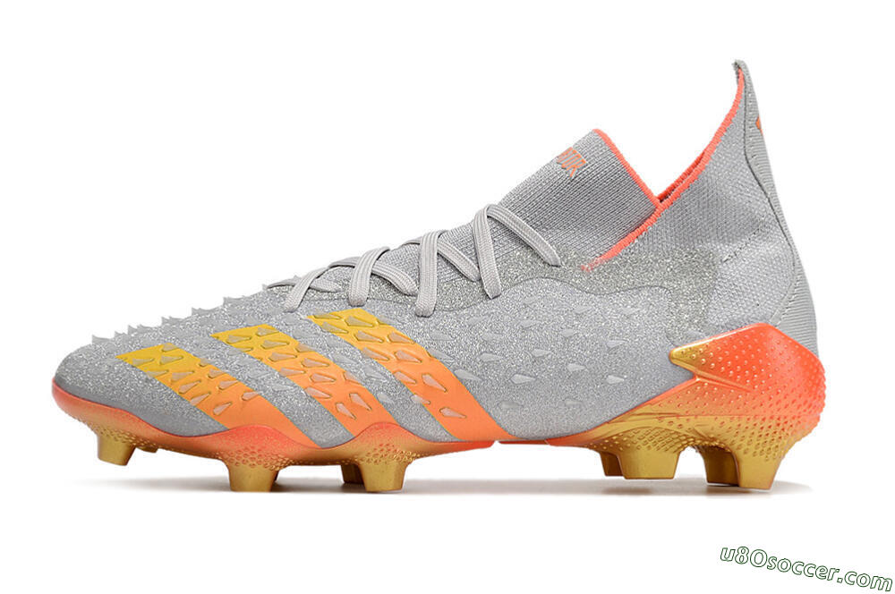 Adidas Predator Freak.1 FG Firm Ground Soccer Cleats - Grey/Orange/Gold 2