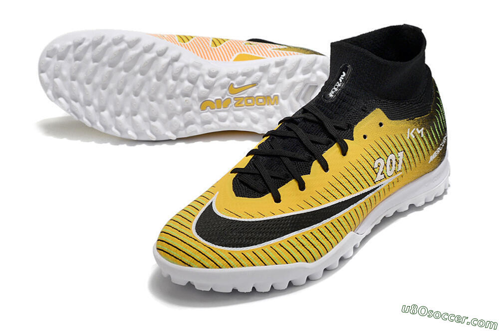 Nike Air Zoom Mercurial Superfly 9 Elite TF Artificial Turf Soccer Shoes - Yellow/Black/White 3