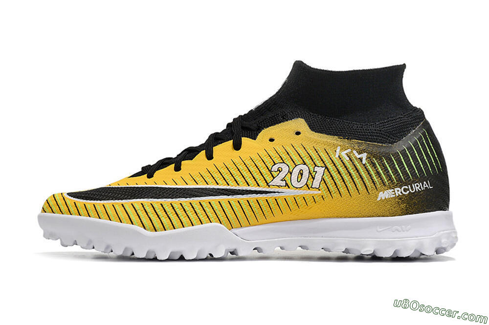 Nike Air Zoom Mercurial Superfly 9 Elite TF Artificial Turf Soccer Shoes - Yellow/Black/White 2