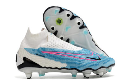 Nike Phantom GX Elite DF SG Soft Ground Soccer Cleats - White/Blue/Pink
