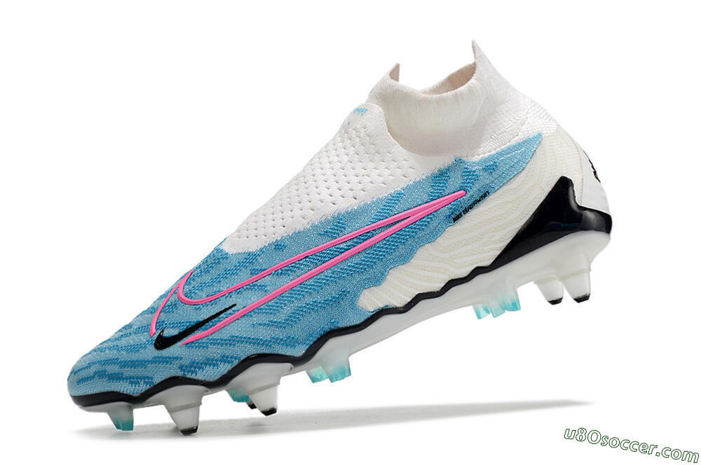 Nike Phantom GX Elite DF SG Soft Ground Soccer Cleats - White/Blue/Pink 5