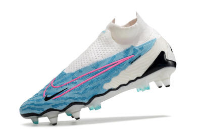 Nike Phantom GX Elite DF SG Soft Ground Soccer Cleats - White/Blue/Pink