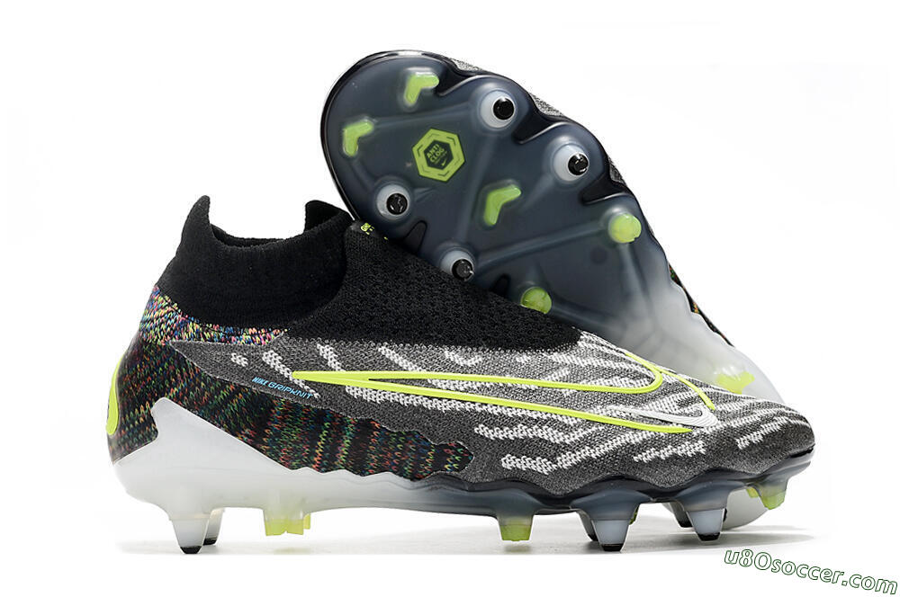Nike Phantom GX Elite DF SG Soft Ground Soccer Cleats - Black/Grey/Yellow 1