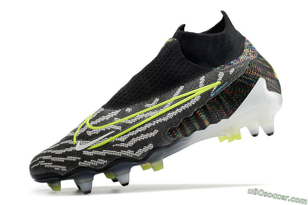 Nike Phantom GX Elite DF SG Soft Ground Soccer Cleats - Black/Grey/Yellow 5