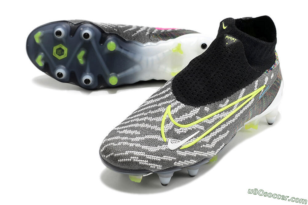 Nike Phantom GX Elite DF SG Soft Ground Soccer Cleats - Black/Grey/Yellow 3