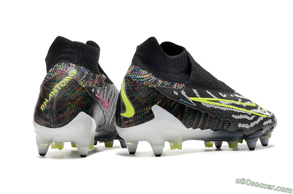 Nike Phantom GX Elite DF SG Soft Ground Soccer Cleats - Black/Grey/Yellow 6