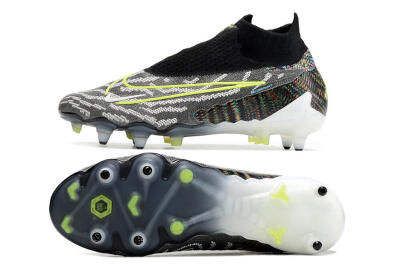 Nike Phantom GX Elite DF SG Soft Ground Soccer Cleats - Black/Grey/Yellow