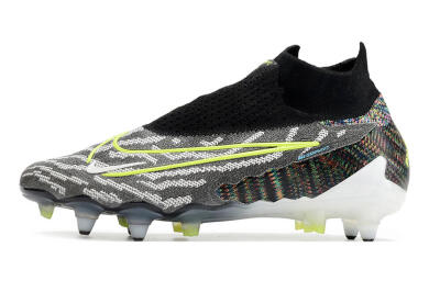 Nike Phantom GX Elite DF SG Soft Ground Soccer Cleats - Black/Grey/Yellow