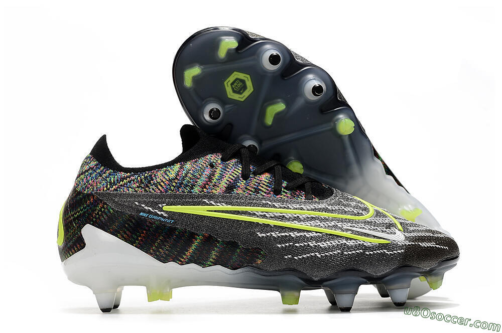 Nike Phantom GX Elite SG Soft Ground Soccer Cleats - Black/Grey/Yellow 1