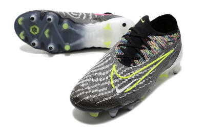 Nike Phantom GX Elite SG Soft Ground Soccer Cleats - Black/Grey/Yellow