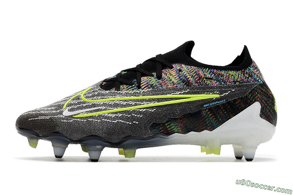 Nike Phantom GX Elite SG Soft Ground Soccer Cleats - Black/Grey/Yellow 2