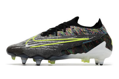 Nike Phantom GX Elite SG Soft Ground Soccer Cleats - Black/Grey/Yellow