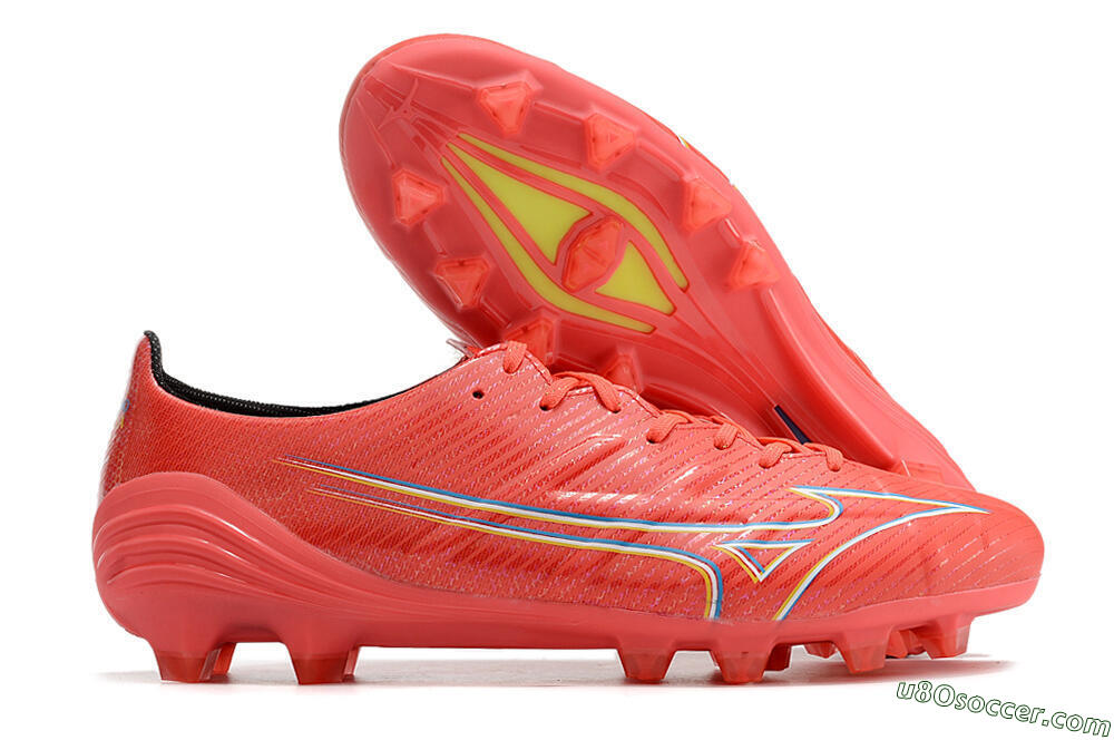 Mizuno Alpha Made in Japan FG Firm Ground Soccer Cleats - Red/Yelllow/Blue 1