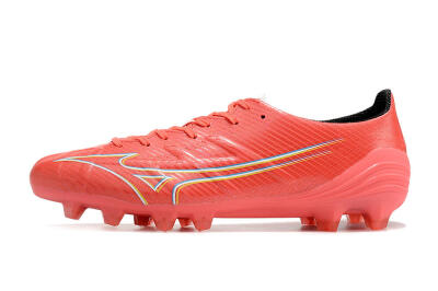 Mizuno Alpha Made in Japan FG Firm Ground Soccer Cleats - Red/Yelllow/Blue