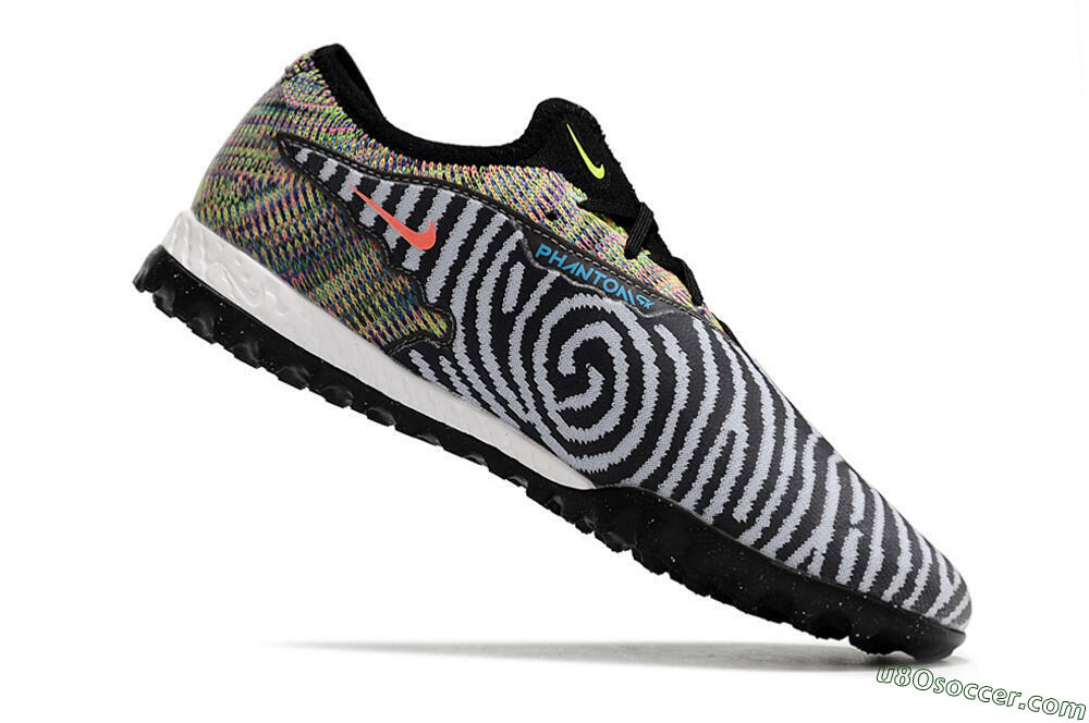 Nike React Phantom GX Pro TF Artificial Turf Soccer Shoes - Black/Grey/Yellow 4