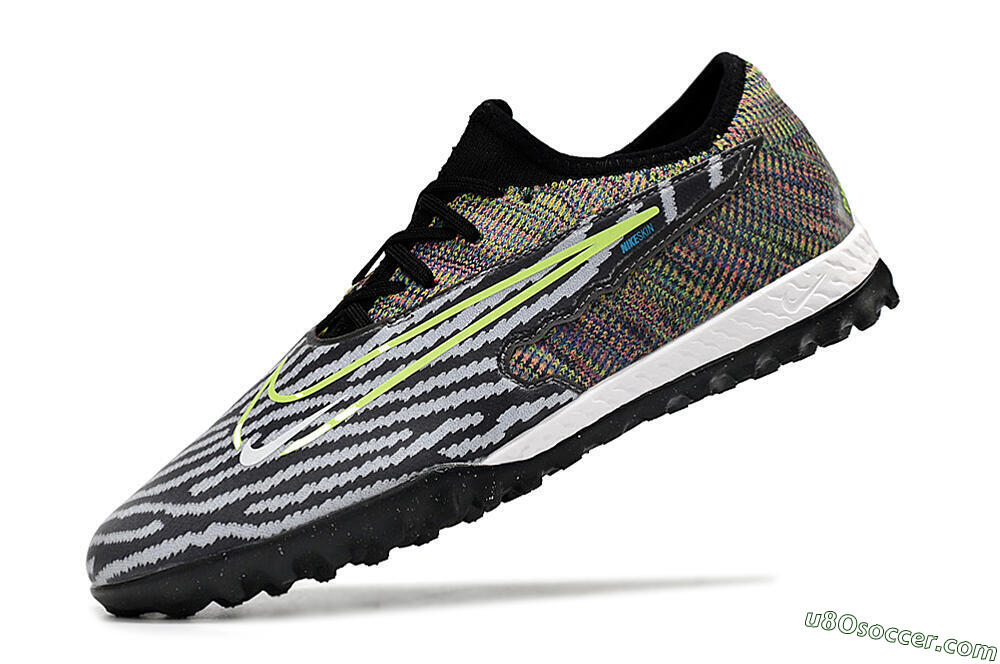 Nike React Phantom GX Pro TF Artificial Turf Soccer Shoes - Black/Grey/Yellow 5