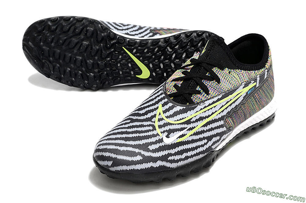 Nike React Phantom GX Pro TF Artificial Turf Soccer Shoes - Black/Grey/Yellow 3