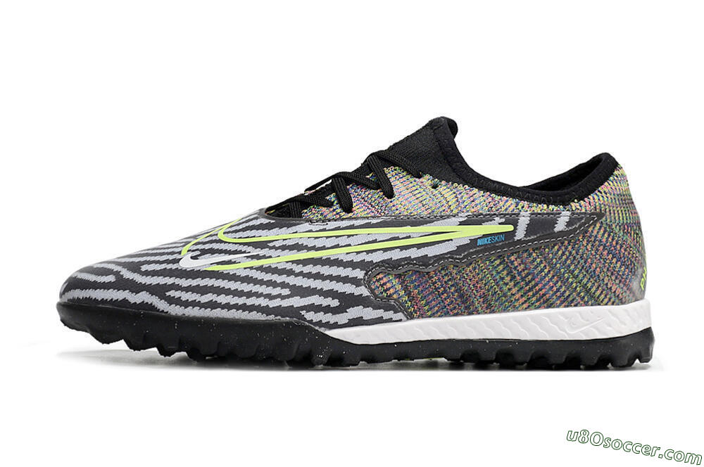 Nike React Phantom GX Pro TF Artificial Turf Soccer Shoes - Black/Grey/Yellow 2
