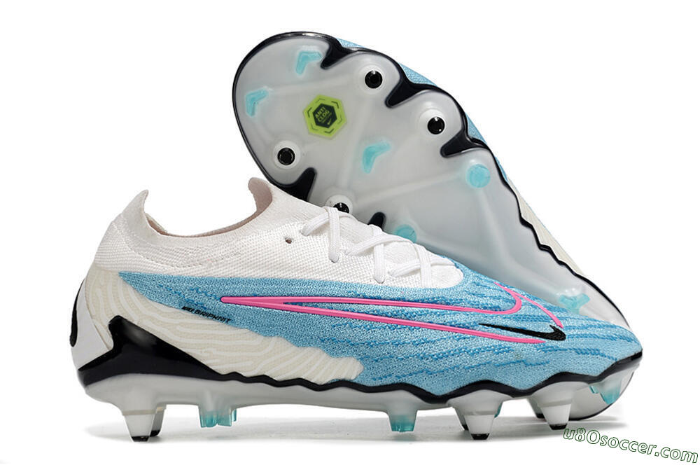 Nike Phantom GX Elite SG Soft Ground Soccer Cleats - Blue/White/Pink 1